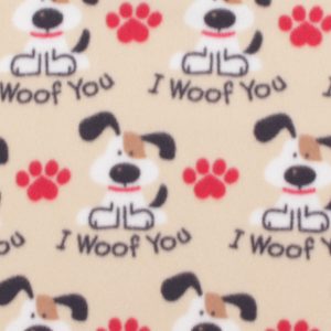 Brown I Woof You Blizzard Fleece Fabric - 1
