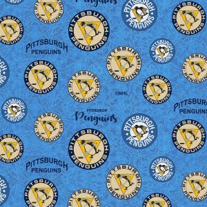Pittsburgh Penguins Cotton Fabric Throwback Logo