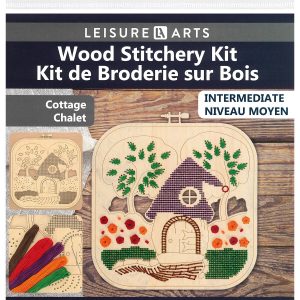 Leisure Arts 9 Cottage Wood Stitching Kit - 1