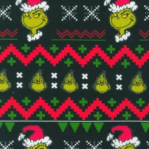Grinch Ugly Sweater Christmas Cotton Fabric - 1