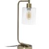 All The Rages 19 Iron Desk Lamp With USB Port   Glass Shade