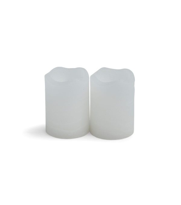 Flameless LED Rustic White Votive Candles 2pk - Image 2