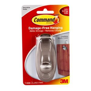 Command 5lbs Large Timeless Decorative Hook   Large Strips 3ct - 1
