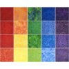 10 Rainbow Bright Batik Cotton Fabric Squares 42pc