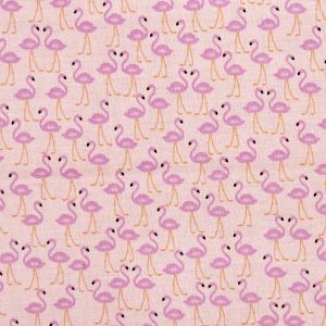 Novelty Cotton Fabric Flamingo Traffic
