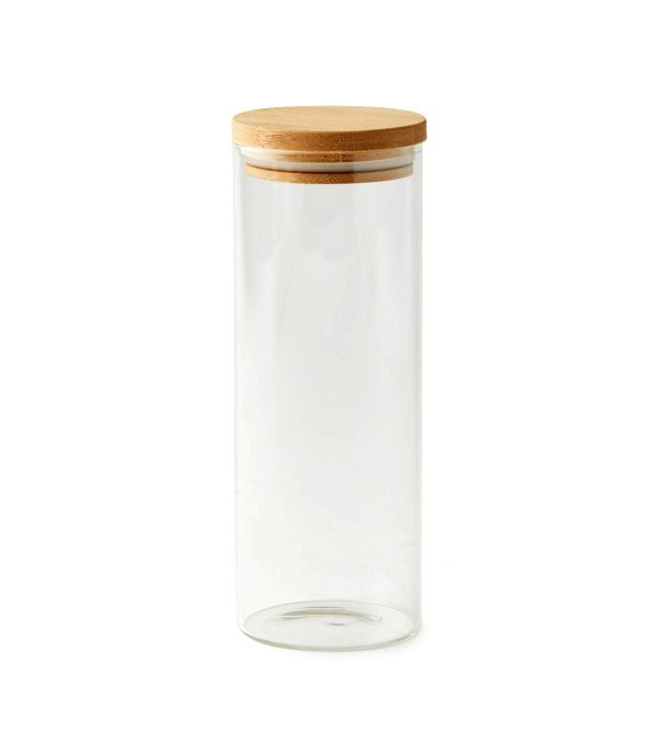4ct Tall Glass Jars   Wood Organization Shelf by Park Lane - Image 3