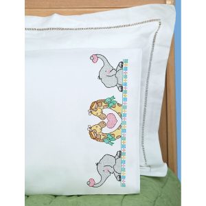 Jack Dempsey 10.5 x 6 Noah s Ark Children s Stamped Pillowcase - 1