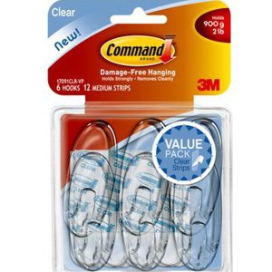 Command 2lbs Medium Clear Hooks   Strips 18ct - 1