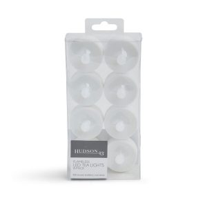 Flameless White LED Tealight Candles 8pk