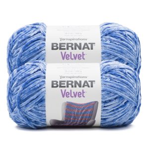 Bernat Velvet 315yds Bulkly Polyester Yarn 2 Bundle - Rich Blue