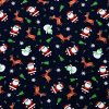Snowmen   Santa on Black Super Snuggle Christmas Flannel Fabric by POP!
