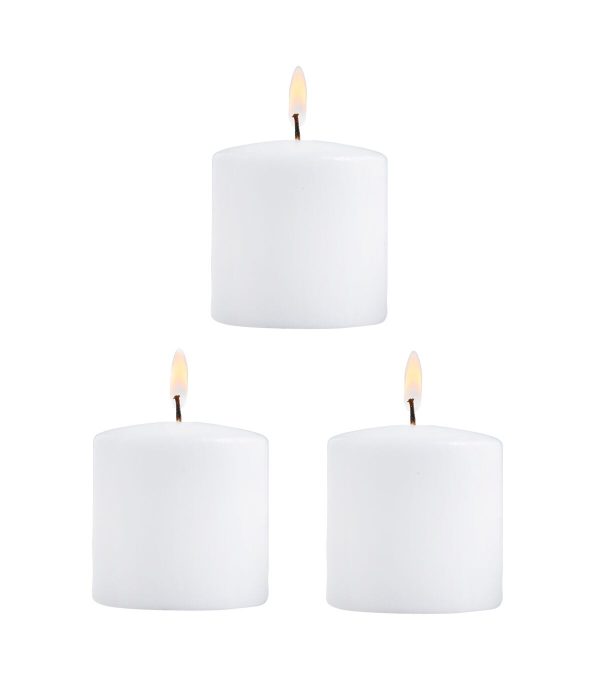 3 x 3 White Pillar Candles 3pk by Hudson 43 - Image 3