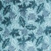 Blue Tonal Leaves Anti Pill Fleece Fabric