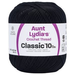 Aunt Lydia s Special Value 1000yds Cotton Crochet Thread - Black
