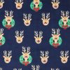 Reindeer on Blue Anti Pill Fleece Fabric by POP!