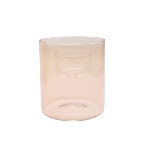 3 Brown Glass Tealight Candle Holder by Place   Time - 1