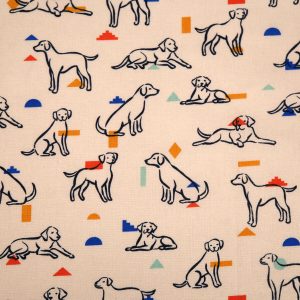 Pink Dog Novelty Cotton Fabric
