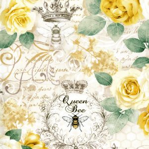 Hi Fashion Yellow Sunny Bee Premium Cotton Fabric - 1