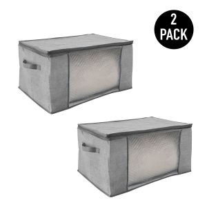 Simplify 24 x 18 Blanket Storage Bags 2pk - Heather Grey