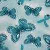 Teal Ribbons   Butterflies Anti Pill Fleece Fabric