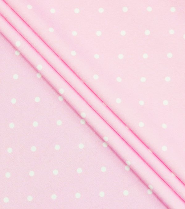 Small Dots on Green Soft   Minky Fleece Fabric - Image 2