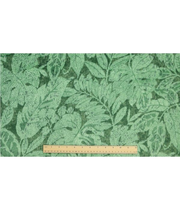Summer Green Tonal Tropical Leaves Sew Lush Fleece Fabric - Image 3