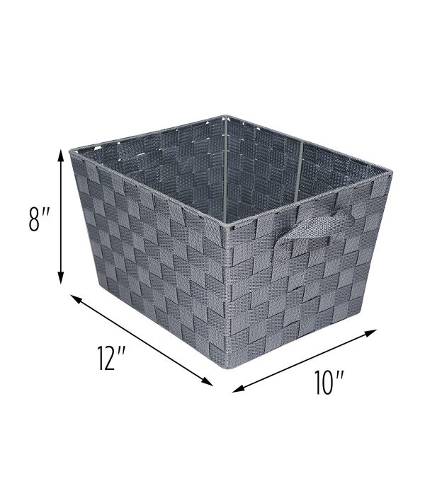 Honey Can Do 12 x 8 Gray Woven Baskets 2pk - Image 4