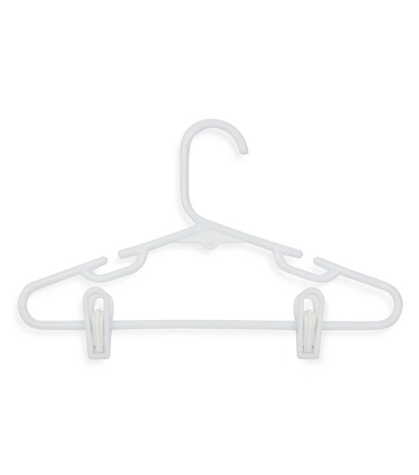 Honey Can Do 12 x 7 White Kids Clothes Hangers With Clips 18pk - Image 3
