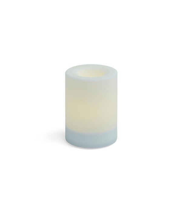 Flameless 3 4 White LED Indoor   Outdoor Pillar Candle - Image 2