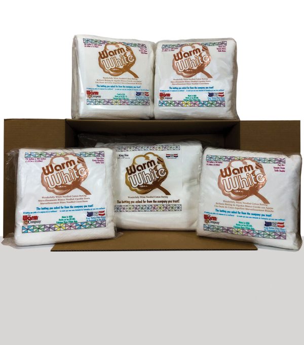 The Warm Company Warm   White Cotton Batting Assortment   1 King, 2 Queen, 2 Twin