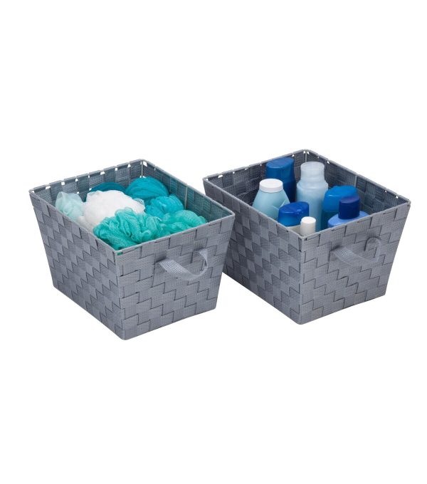 Honey Can Do 12 x 8 Gray Woven Baskets 2pk - Image 3