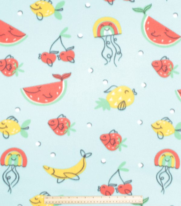 Fruit Sea Animals Blizzard Prints Fleece Fabric - Image 2