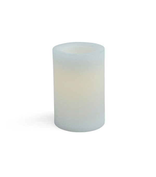 Flameless 4 6 LED Rustic White Pillar Candle - Image 2