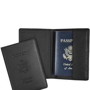 Leather Debossed RFID Blocking Passport Jacket