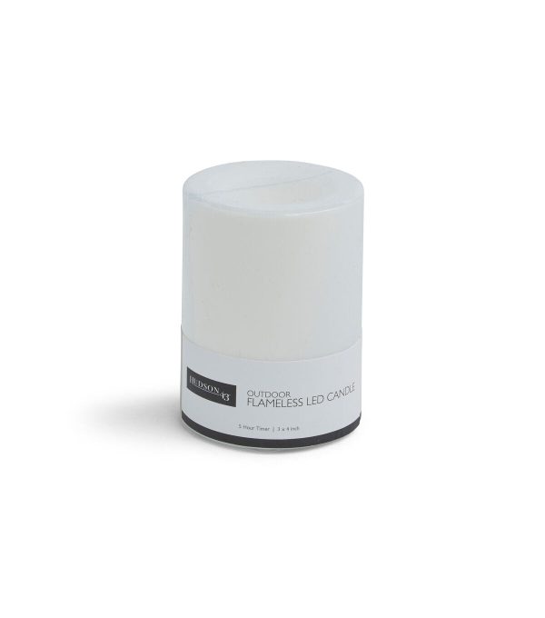 Flameless 3 4 White LED Indoor   Outdoor Pillar Candle