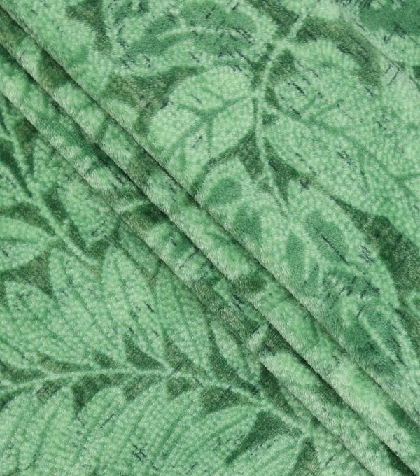 Summer Green Tonal Tropical Leaves Sew Lush Fleece Fabric - Image 2