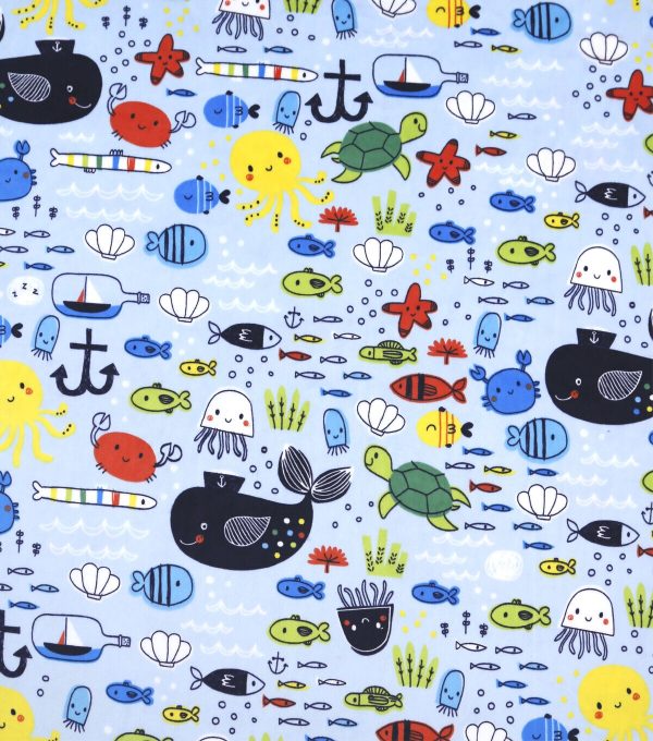 Soft   Minky Baby Sea Creatures Fleece Fabric