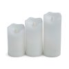 3 x 6 LED White Aurora Flame Wave Edge Pillar Candles 3pk by Hudson 43