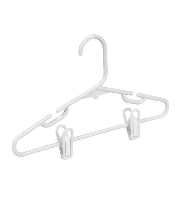 Honey Can Do 12 x 7 White Kids Clothes Hangers With Clips 18pk - Image 5