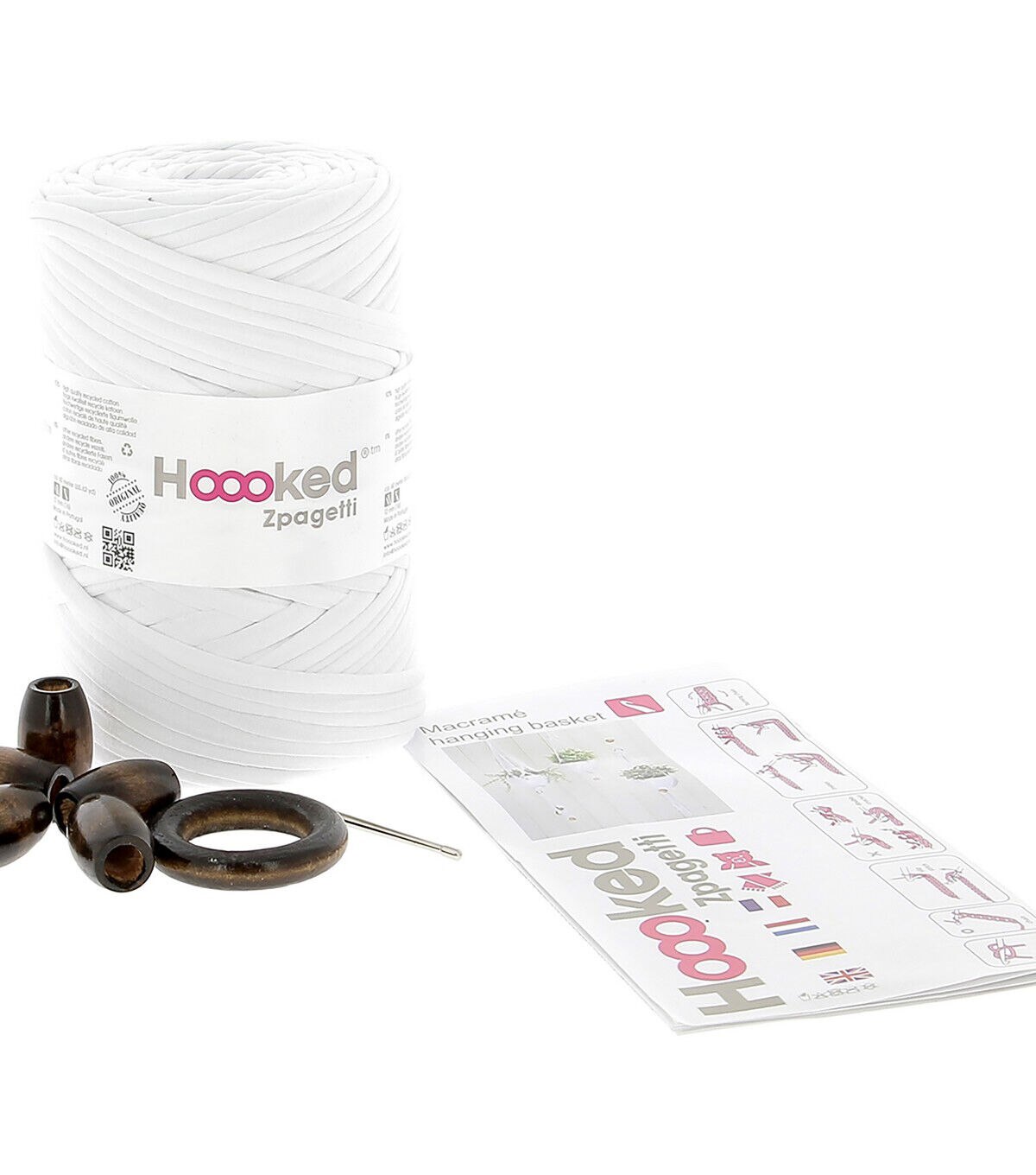 Hoooked Zpagetti White Macrame Hanging Basket Kit - Image 2
