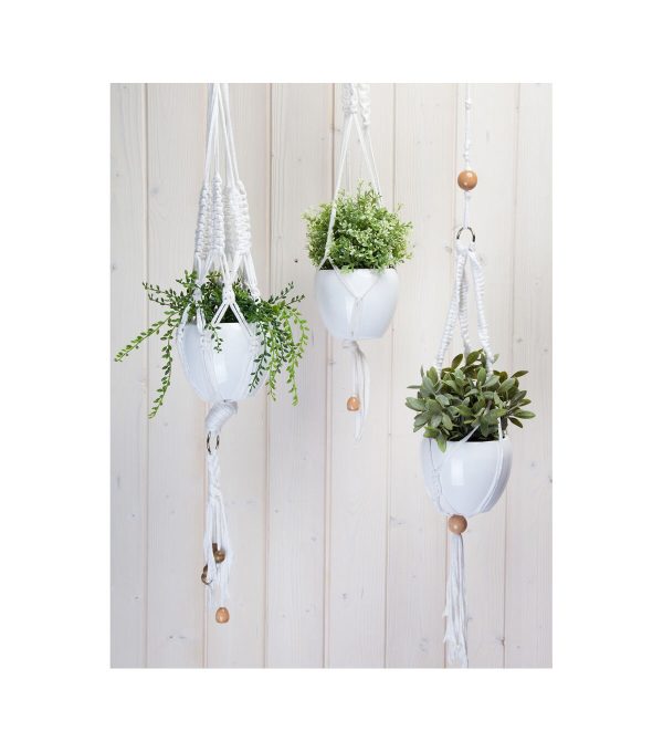 Hoooked Zpagetti White Macrame Hanging Basket Kit - Image 4