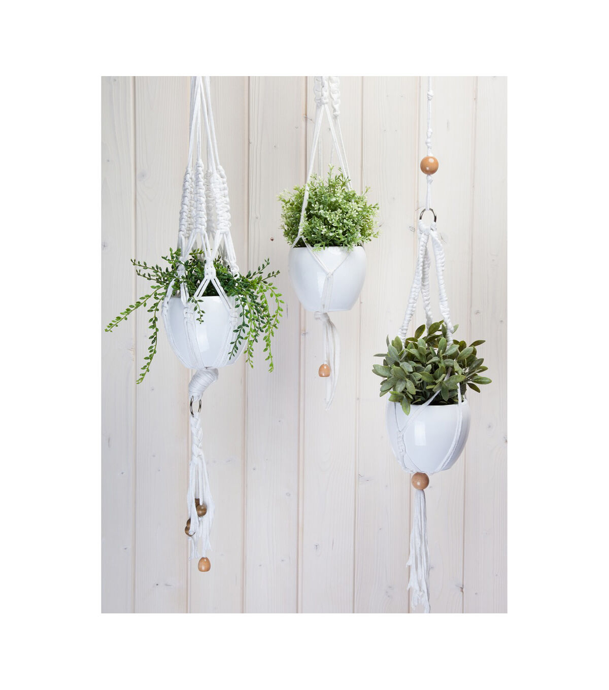 Hoooked Zpagetti White Macrame Hanging Basket Kit - Image 4